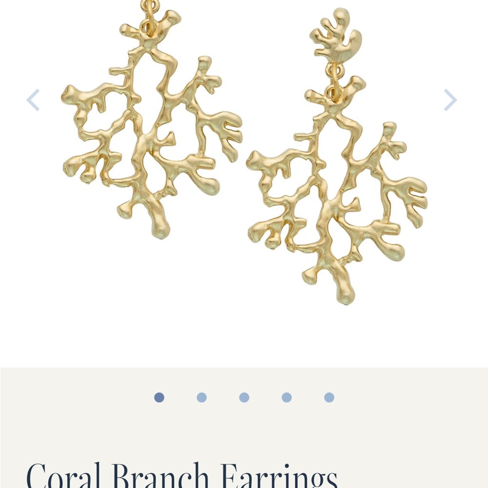 SUSAN SHAW 24 Karat Gold Coral Branch Earrings